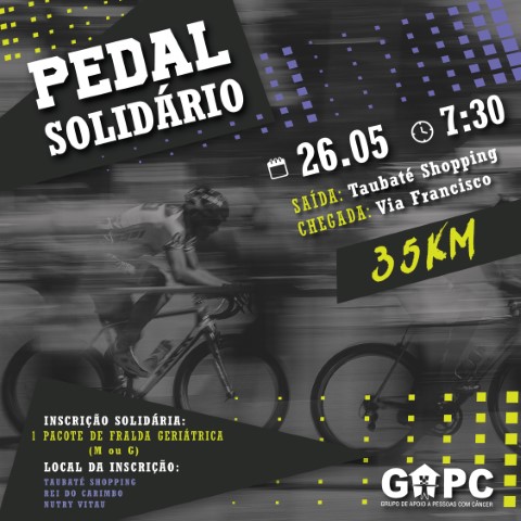 Pedal Solidário acontece dia 26 de maio