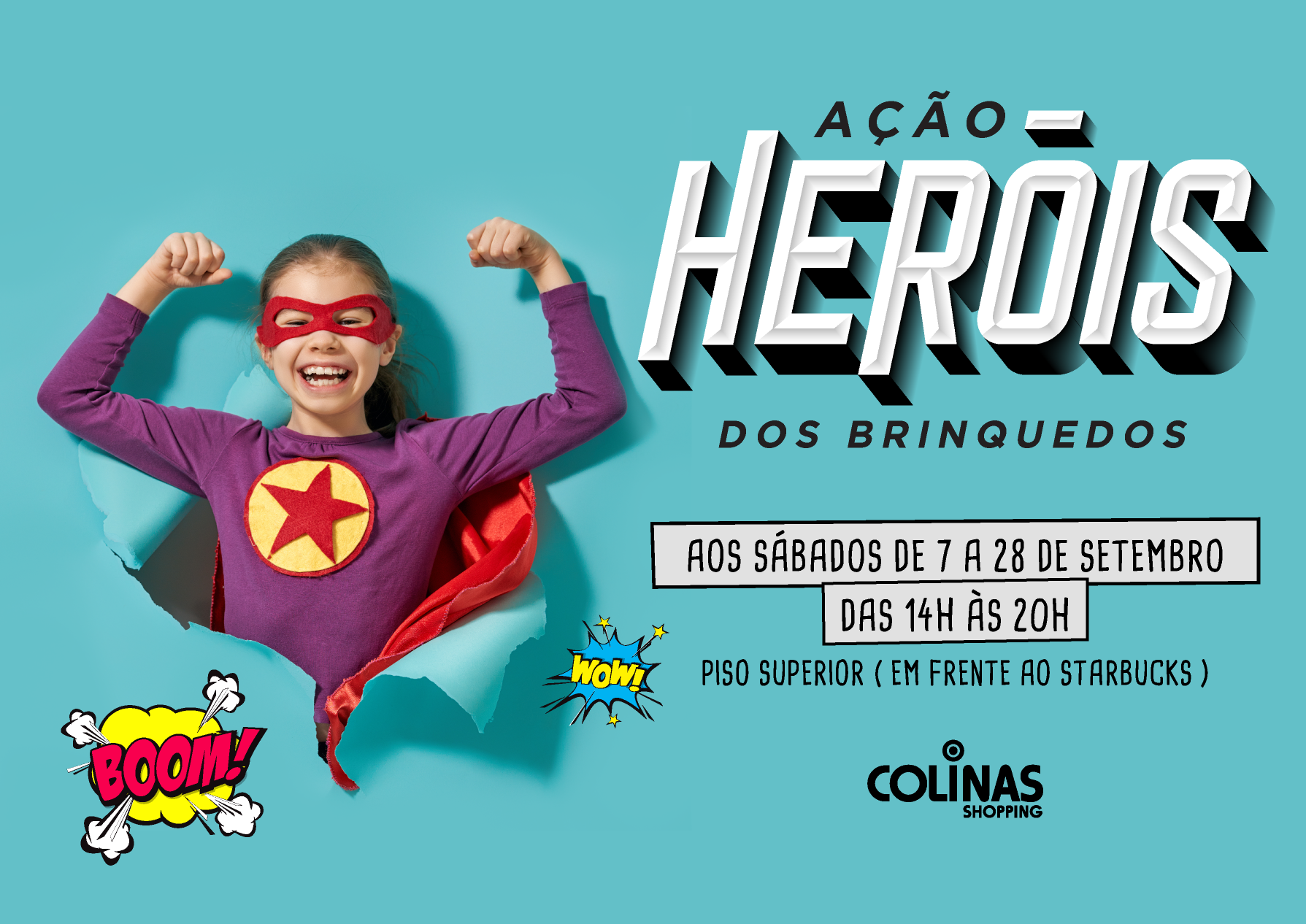 Colinas Shopping dá superpoderes às crianças na campanha solidária   ‘Heróis dos Brinquedos’