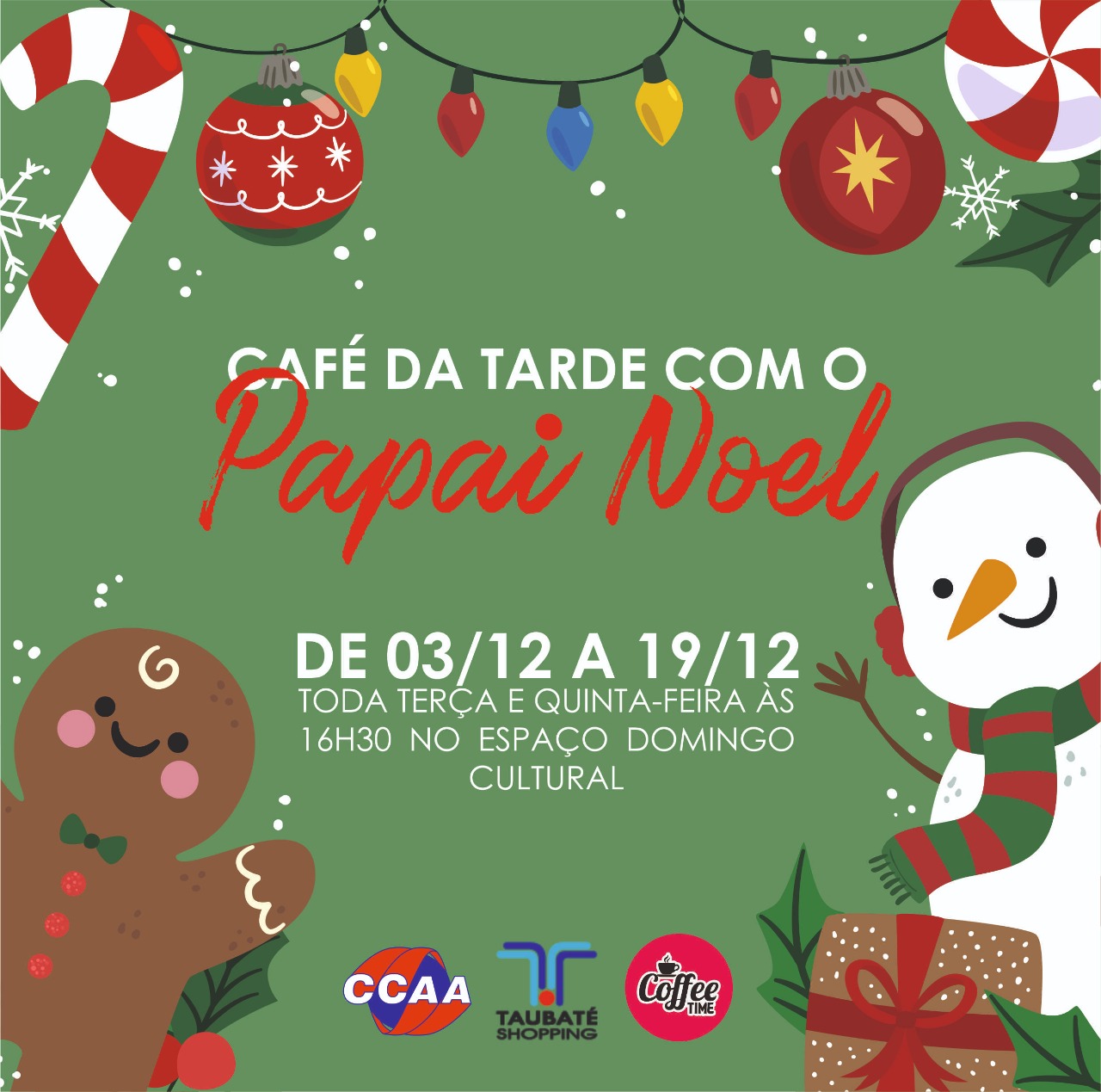 Taubaté Shopping tem “Café da Tarde com Noel”