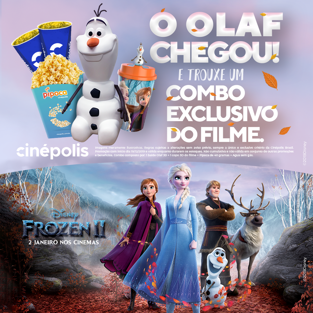 “Frozen 2” ganha combo tematizado pela Cinépolis