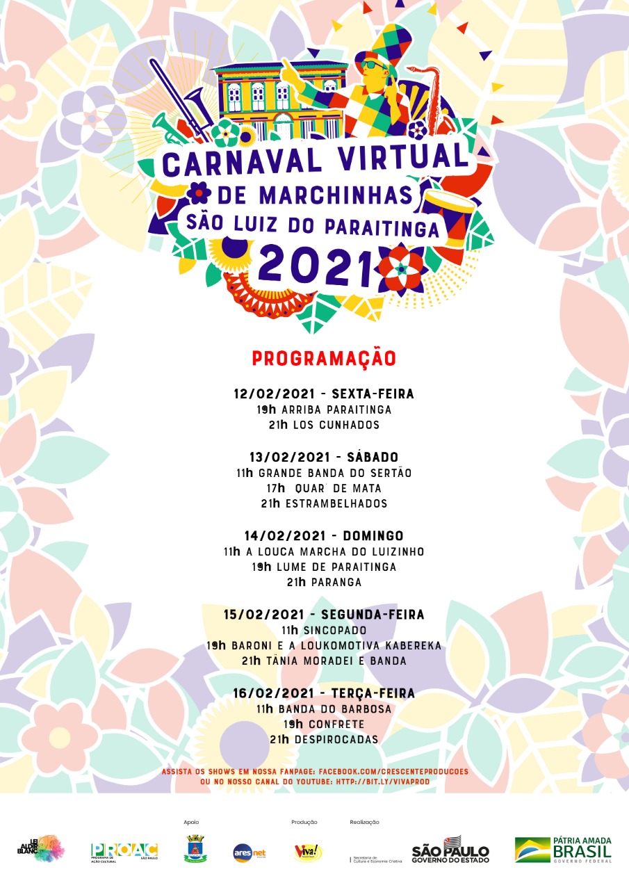 Carnaval Virtual, São Luiz do Paraitinga mantém tradição e realiza transmissões online com as bandas de marchinhas locais