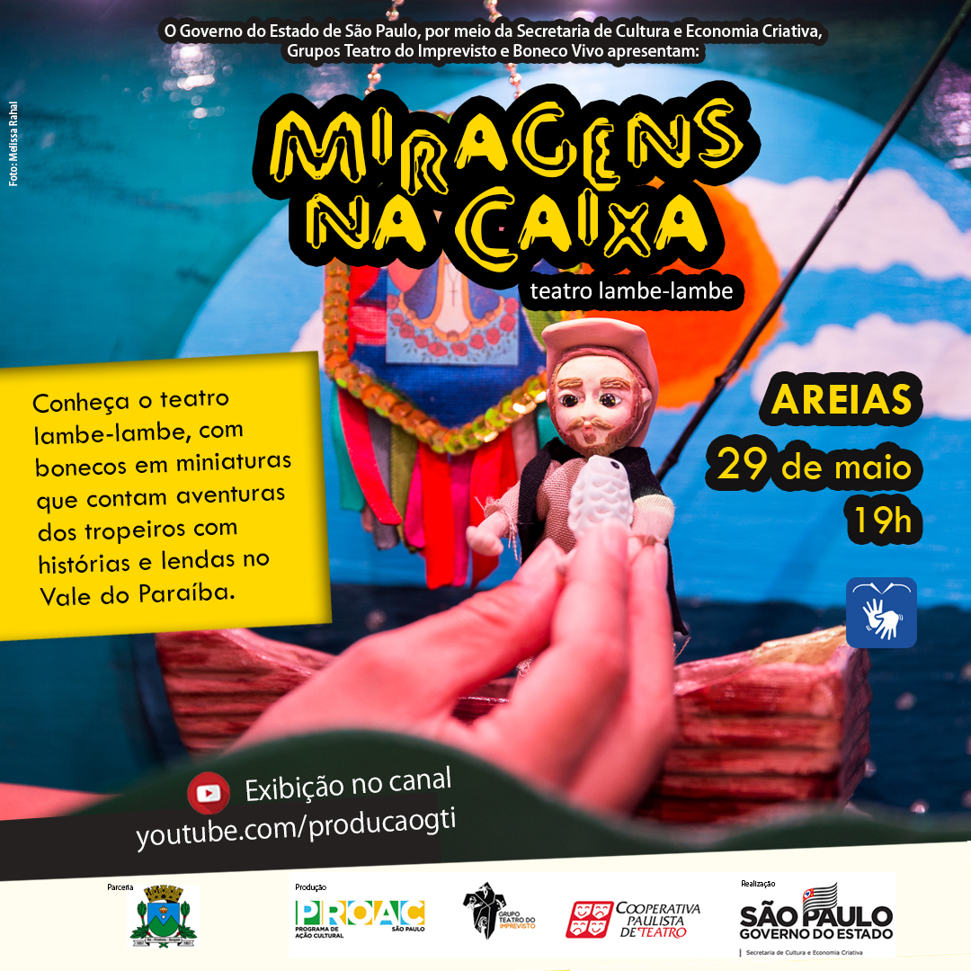 “Miragens na Caixa”, de teatro lambe-lambe, chega a Areias neste sábado