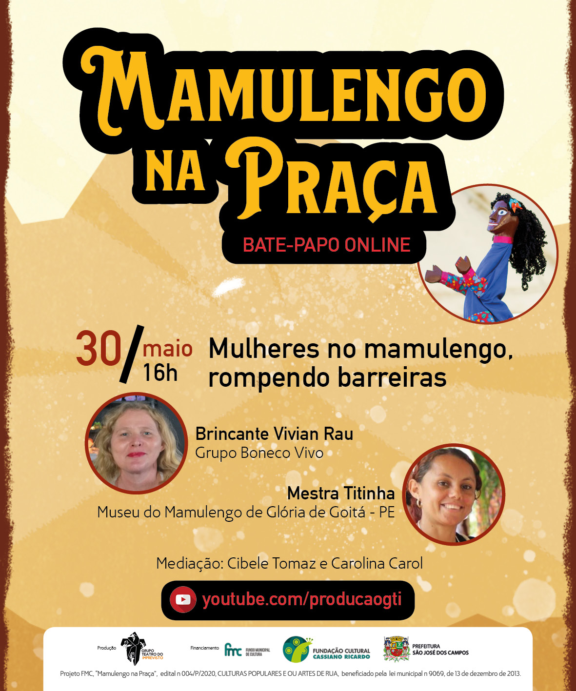 Grupo joseense realiza temporada online debate a participação das mulheres no teatro de bonecos popular do nordeste