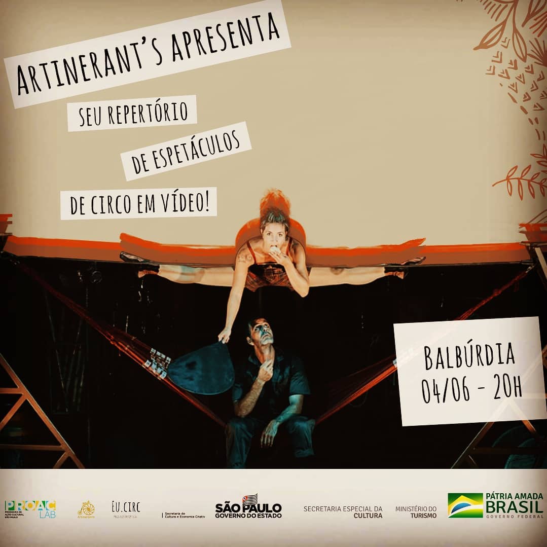 Cia. Artinerant´s apresenta o espetáculo de circo “Balbúrdia” pelo YouTube nesta sexta-feira