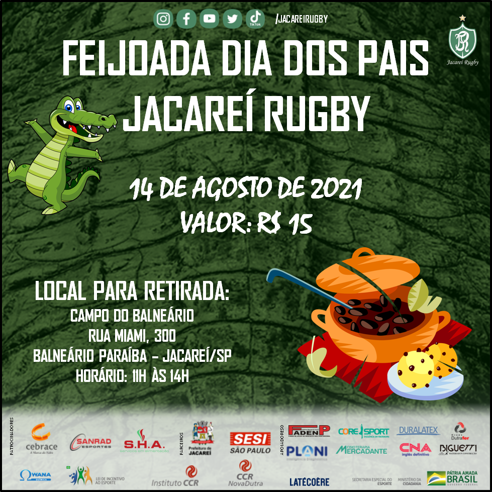 Jacareí Rugby inicia vendas da feijoada do Dia dos Pais