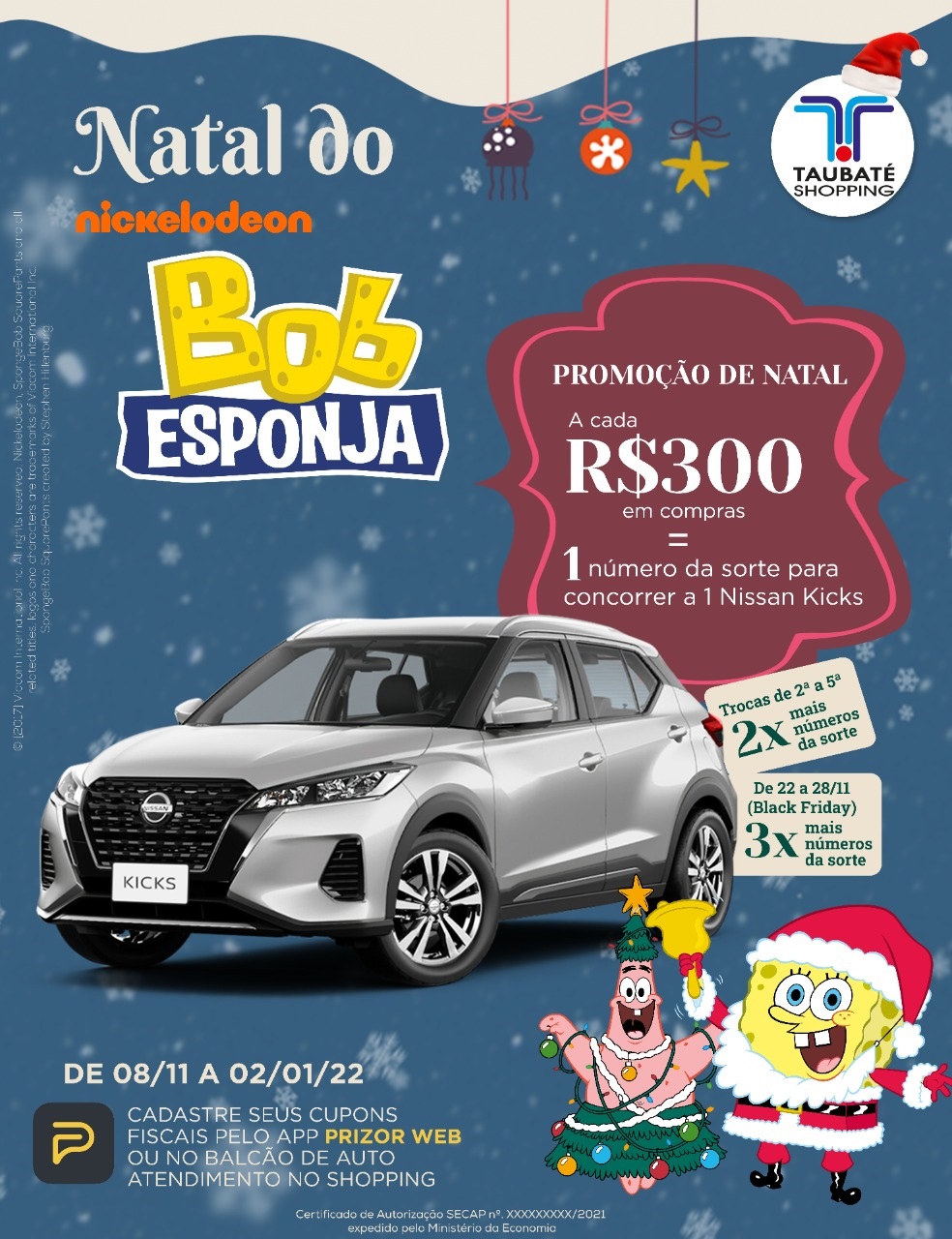 Abertura da decoração de Natal do Taubaté Shopping acontece neste domingo (7)