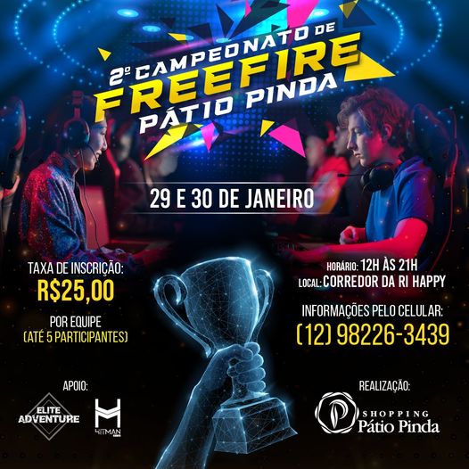 Shopping Pátio Pinda recebe campeonato de Free Fire neste fim de semana