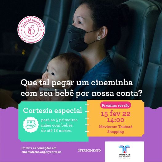 Taubaté Shopping anuncia retorno do ‘CineMaterna’ nesta terça-feira (15)