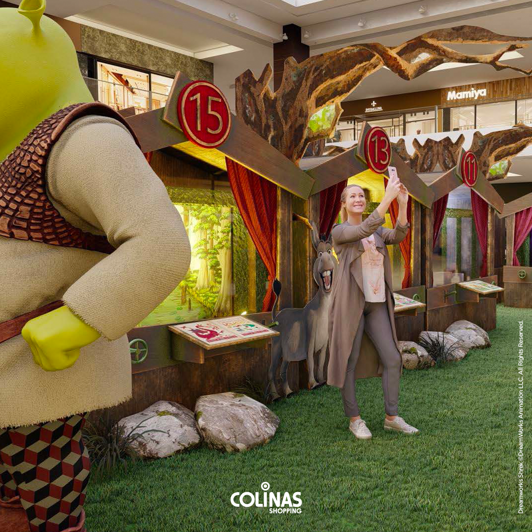 Completando 21 anos, animação Shrek é tema de exposição  interativa no Colinas Shopping