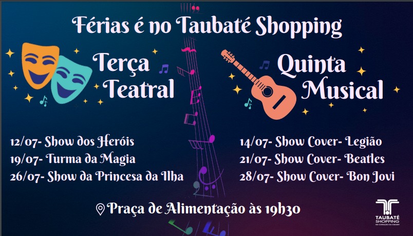 Programação de férias do Taubaté Shopping terá atrações para toda a família