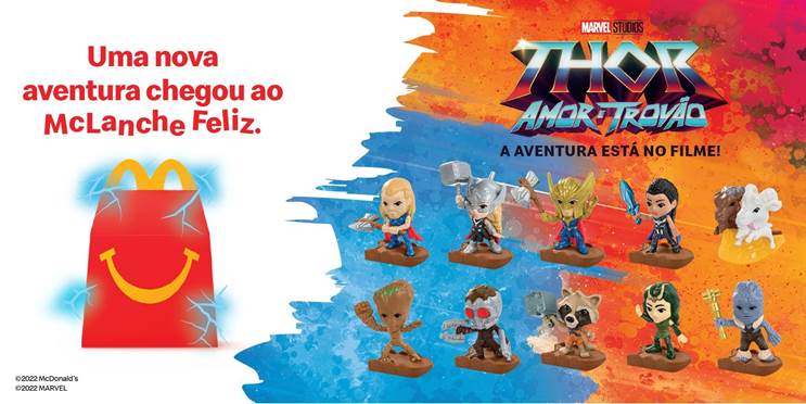 McLanche Feliz traz os brinquedos dos personagens de “Thor: Amor e Trovão”, da Marvel Studios, em nova campanha