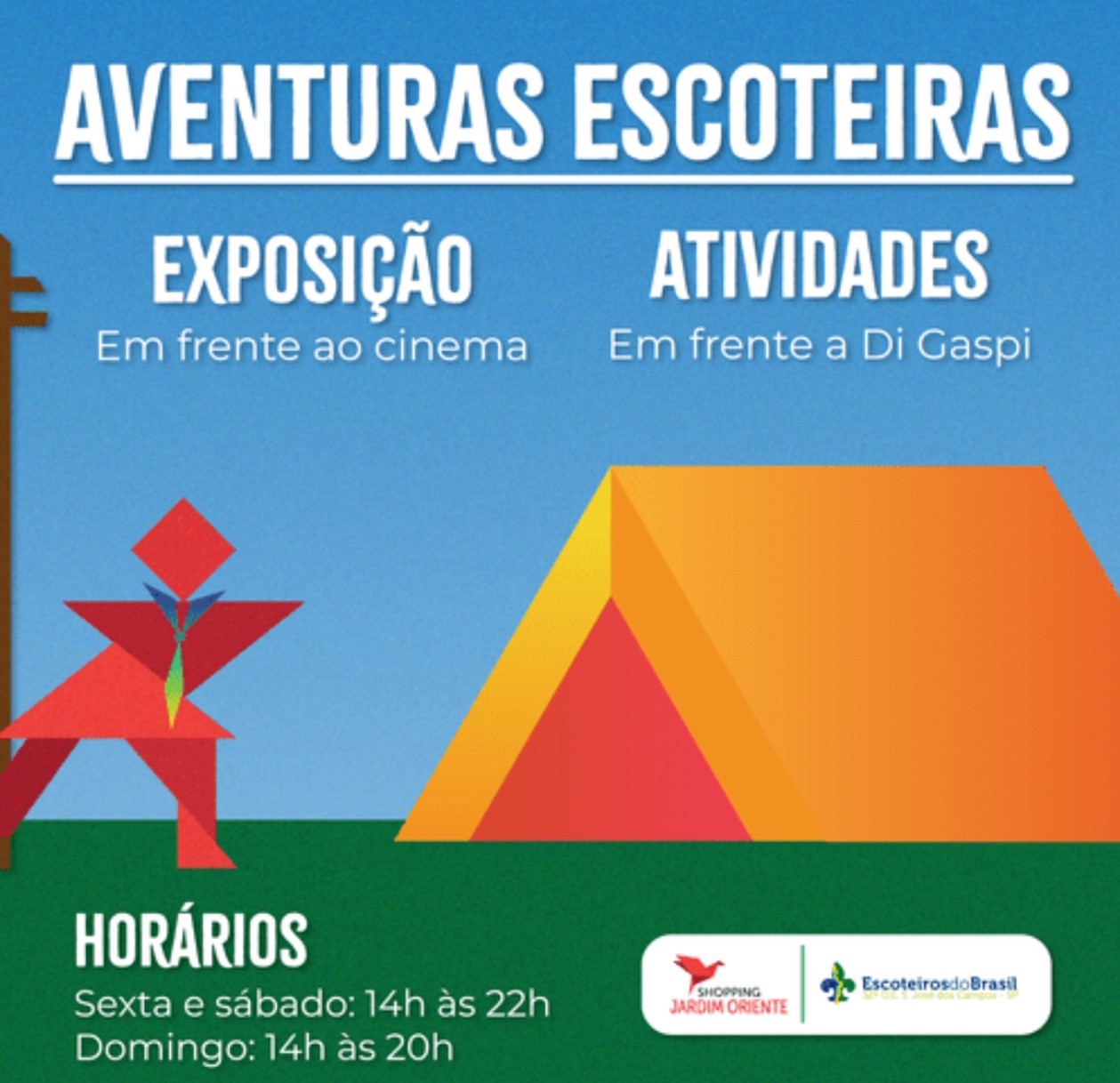 Aventuras Escoteiras”: Escoteiros de São José dos Campos promovem atividades no Shopping Jardim Oriente