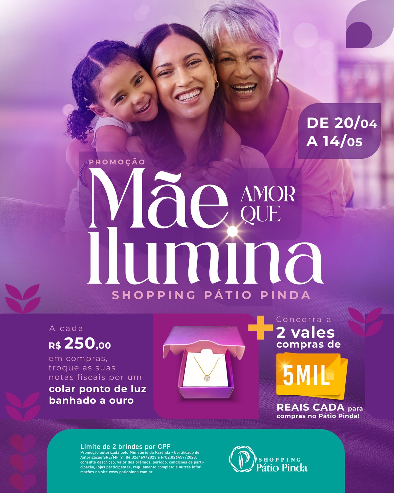 Shopping Pátio Pinda lança campanha especial para celebrar o Dia das Mães