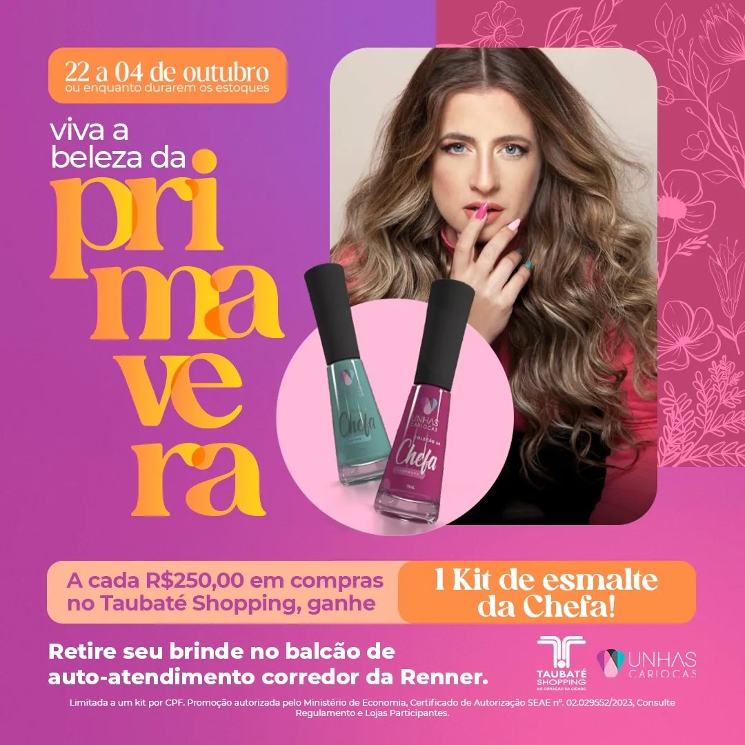 Taubaté Shopping presenteia clientes com esmaltes exclusivos da franquia Unhas Cariocas