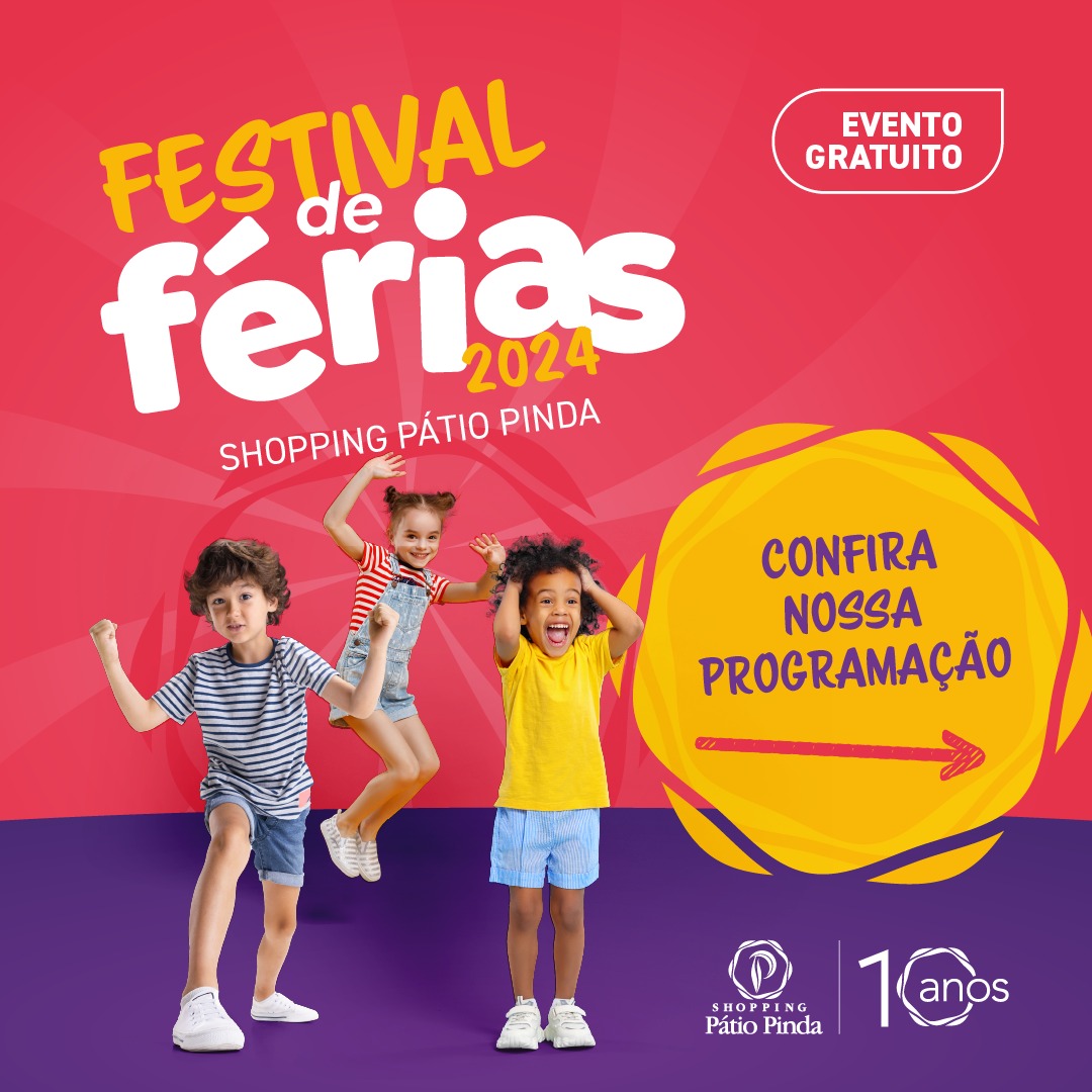 Programação de Férias: Shopping Pátio Pinda traz diversas atividades gratuitas para o público infantil