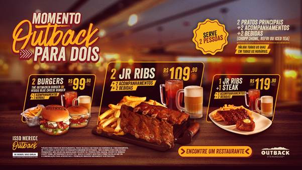 “Momento Outback Para Dois” já está disponível em São José dos Campos