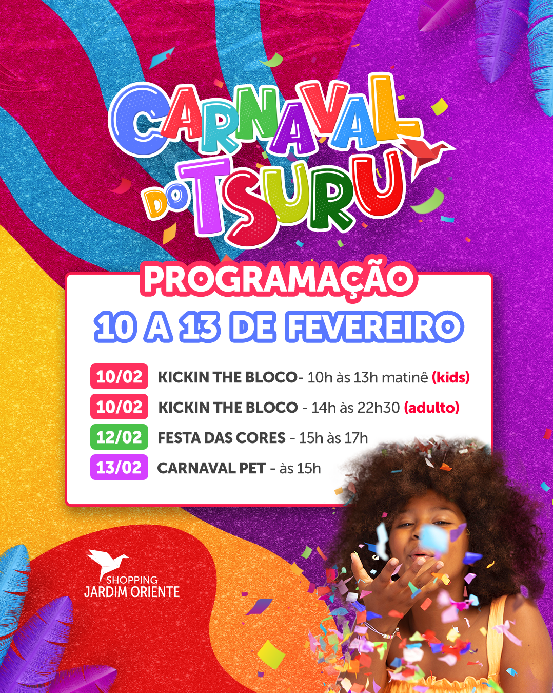 Shopping Jardim Oriente Cai na Folia com Programação Especial para toda Família