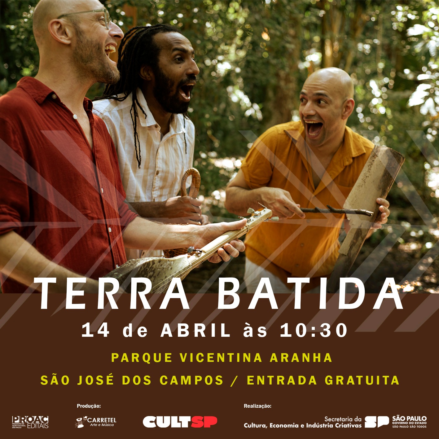 São José dos Campos recebe o show “Terra Batida” dos músicos João Oliveira, Jota Erre e Kabé Pinheiro