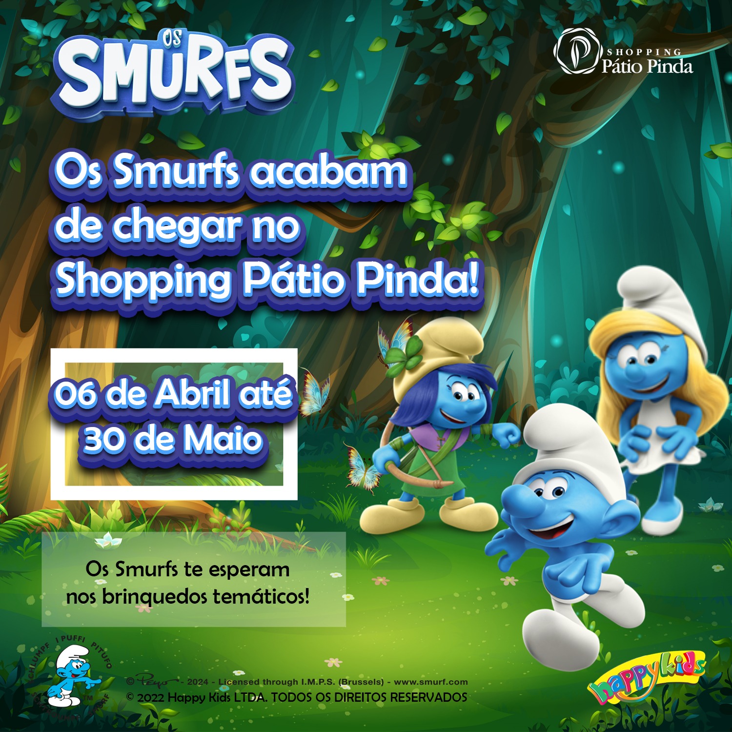 O universo mágico dos ‘Smurfs’ chega ao Shopping Pátio Pinda