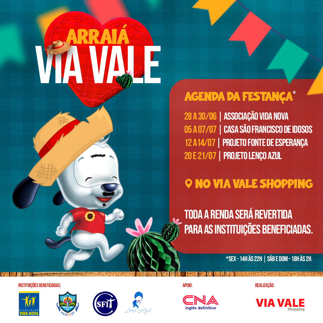 Via Vale Shopping promove Arraiá Beneficente em prol de Instituições de Taubaté