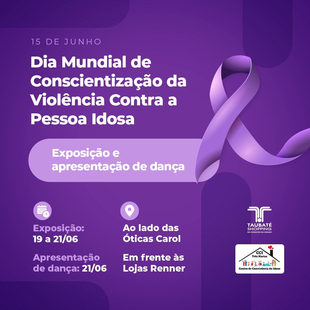 Taubaté Shopping recebe exposição para conscientizar população sobre violência contra idosos