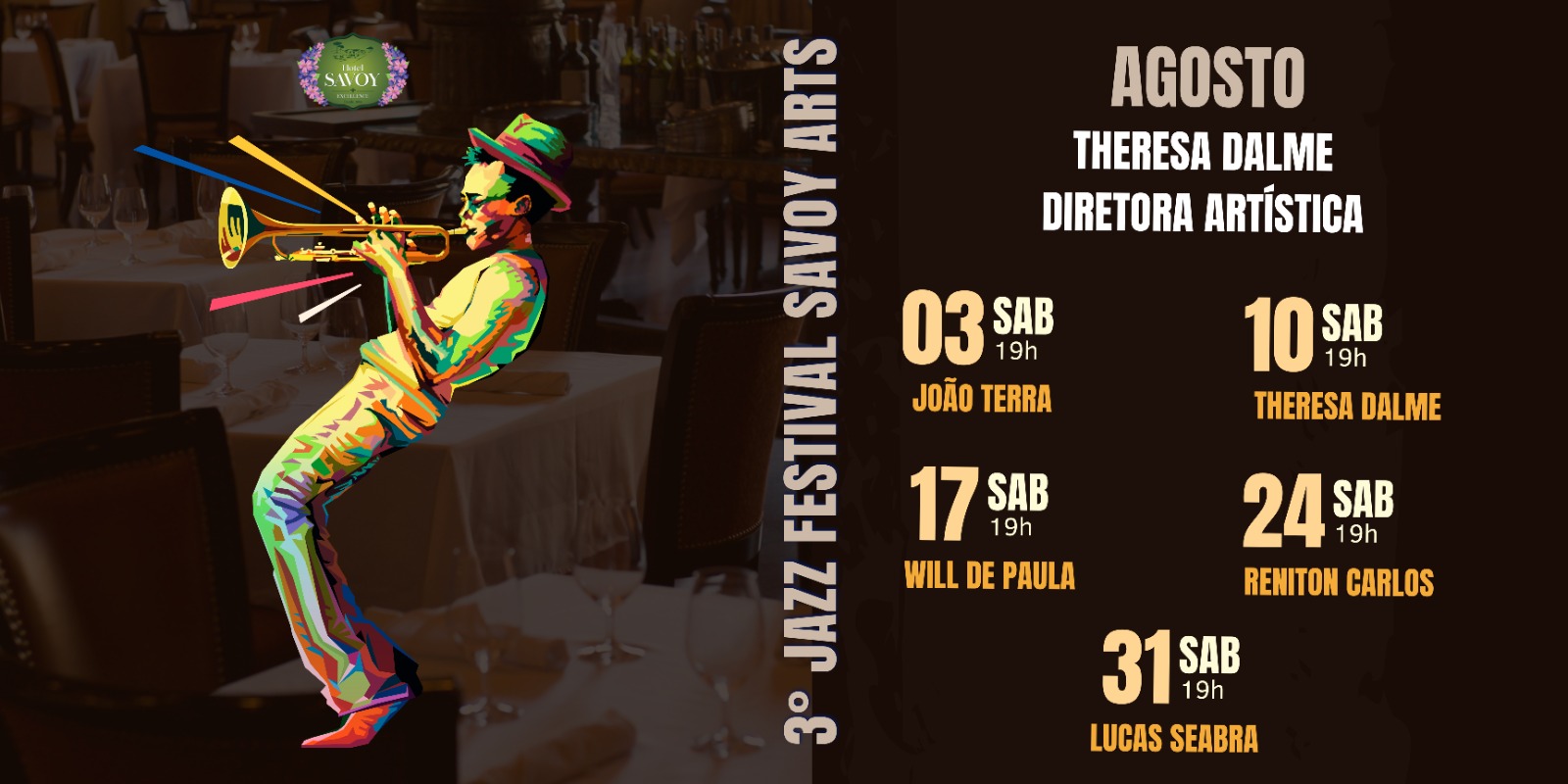 Tem Festival de Jazz neste sábado (24) no Hotel Savoy Campos do Jordão