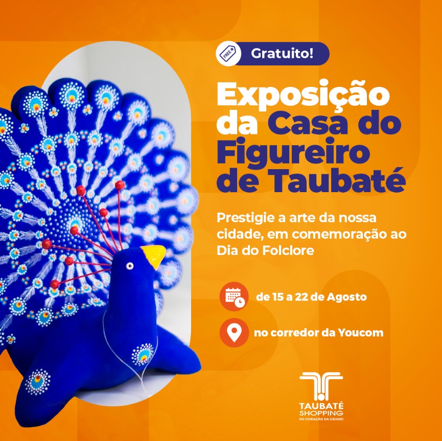 Casa do Figureiro: cultura artesã local é tema de exposição no Taubaté Shopping