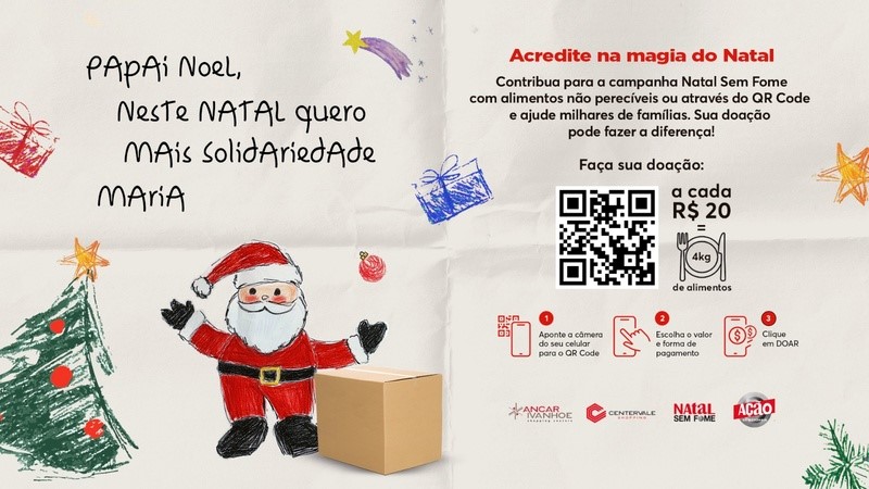 CenterVale Shopping convida a comunidade para unir forças na campanha Natal Sem Fome